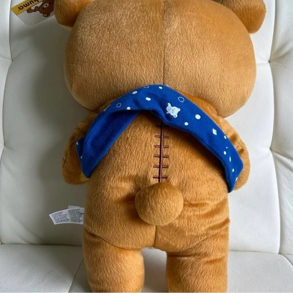 Rilakkuma with Blue Towel Plush Large 18” San-X (NWT) - Picture 4 of 9